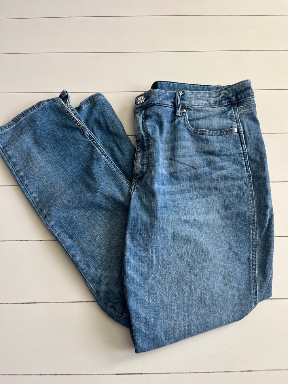 White House Black Market Light Blue Straight Leg Jeans
